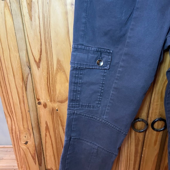 V Christina Cargo Pants Blue Cotton Spandex Women's Size 10 - Picture 6 of 7